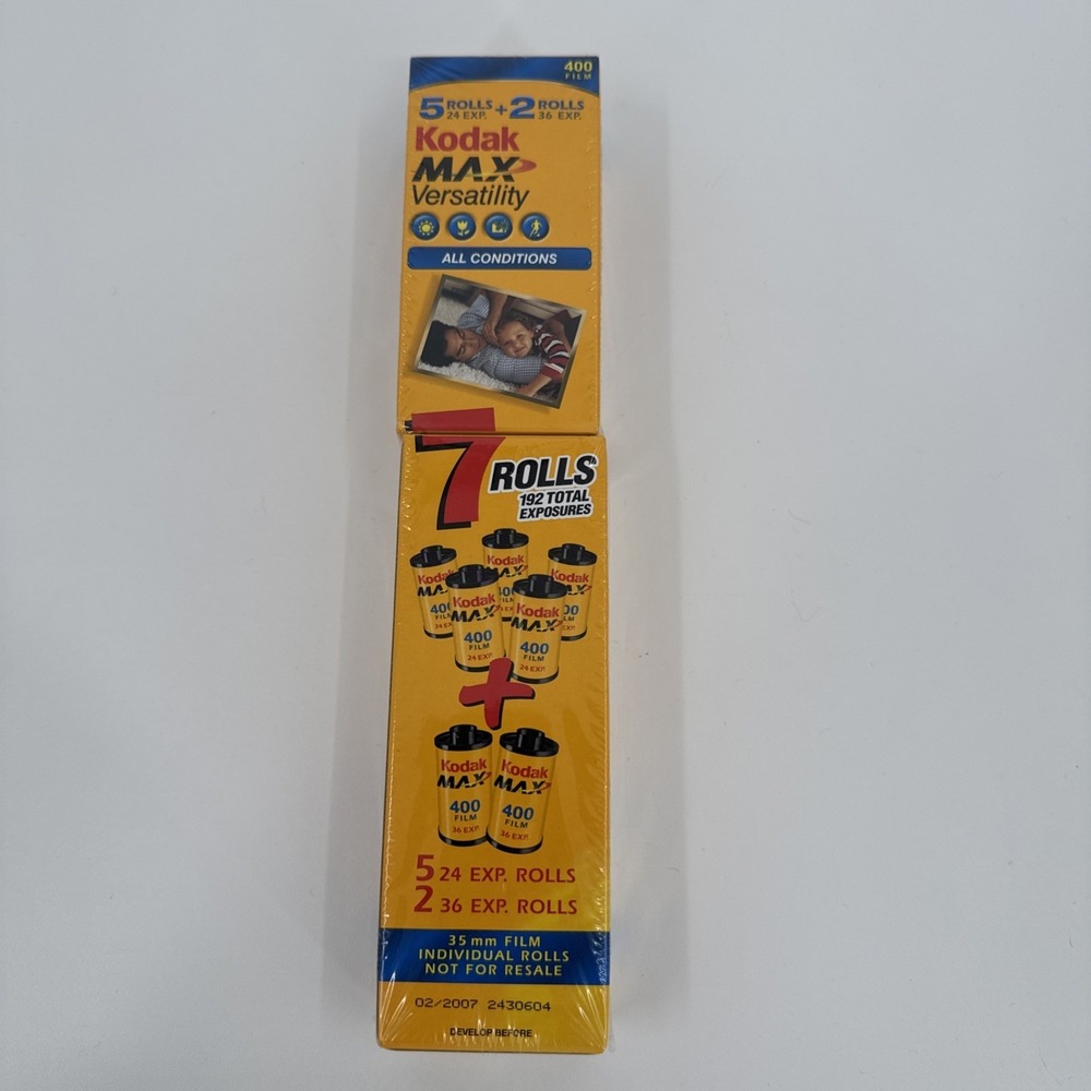 Kodak Max Versatility 400 35mm Color Film 7 Rolls, Expired 2/2007